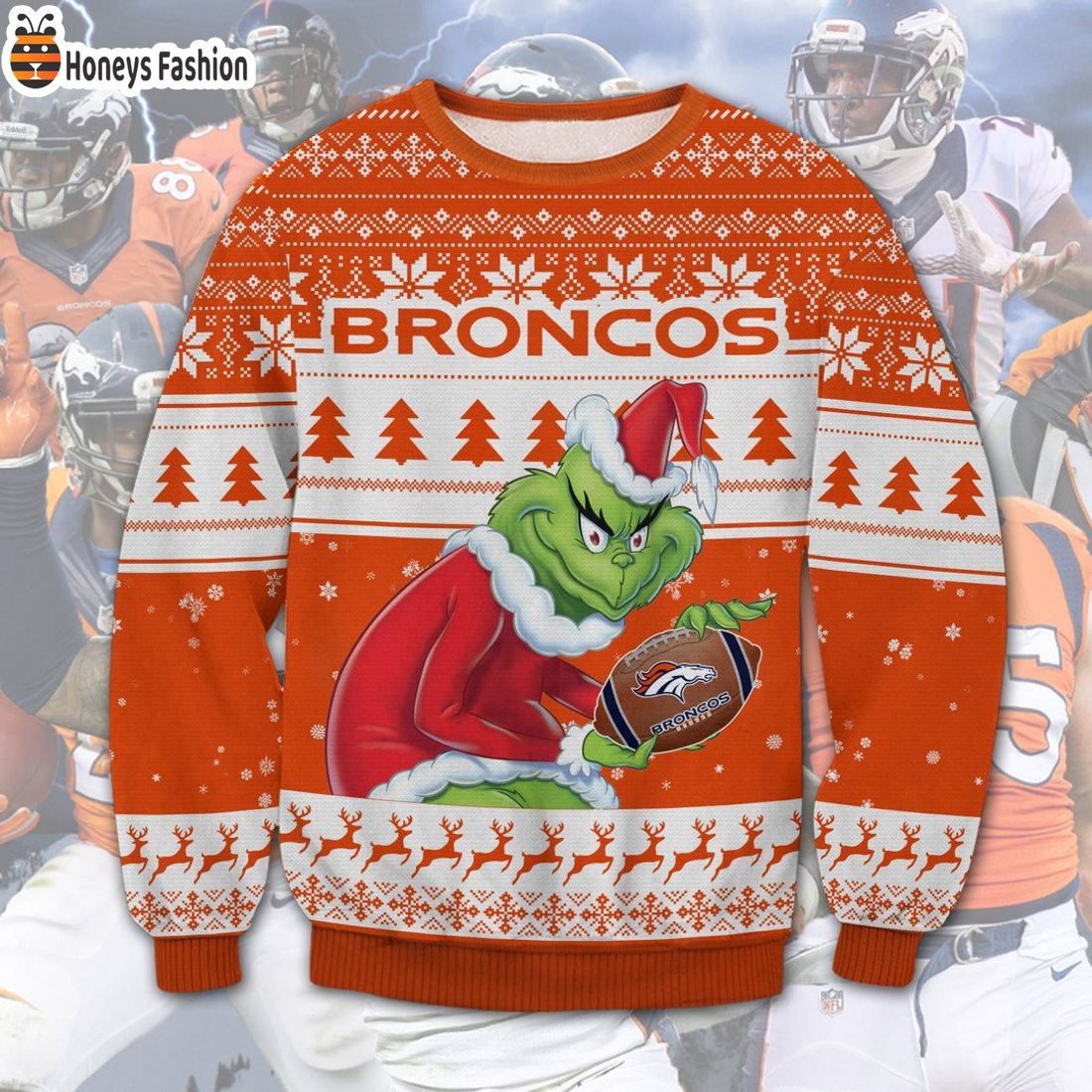 TRENDING Denver Broncos NFL Grinch Ugly Christmas Sweater