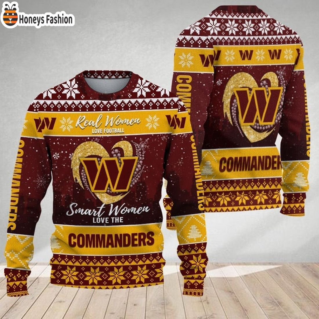 Washington Commanders Smart Women Love The Commanders Ugly Christmas Sweater