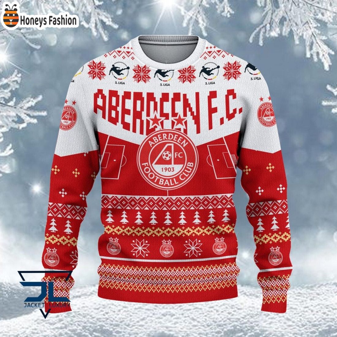 Aberdeen FC 2023 Custom Name Ugly Christmas Sweater