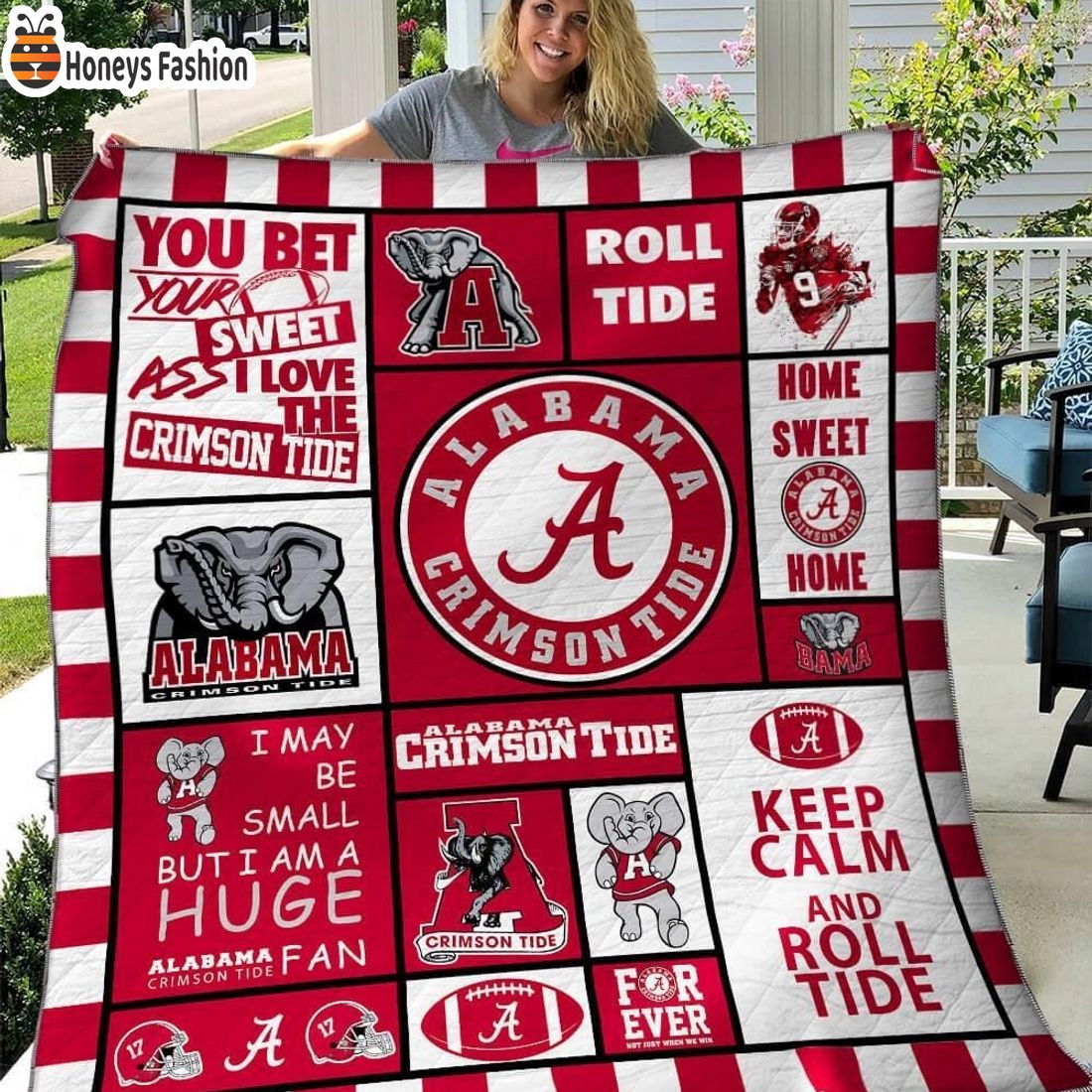 Alabama Crimson NCAA Quilt Blanket