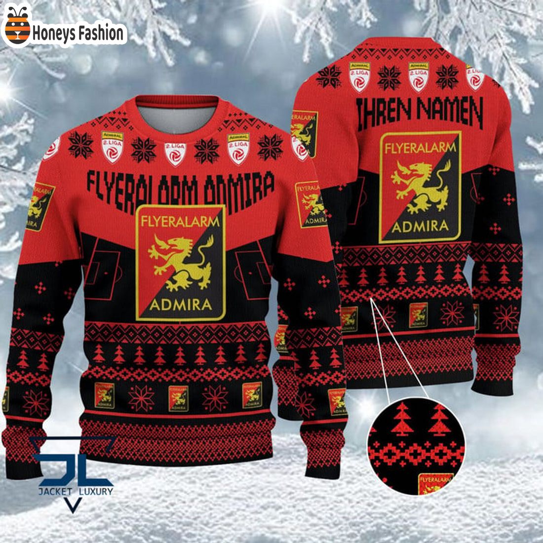 BEST FC Admira Wacker Modling Custom Name Ugly Christmas Sweater