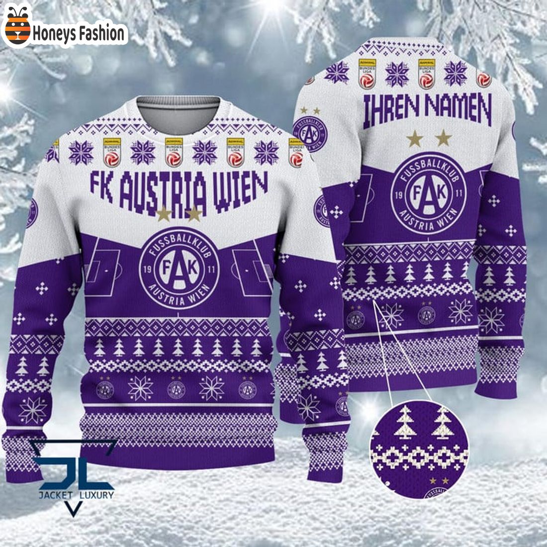 BEST FK Austria Wien Custom Name Ugly Christmas Sweater