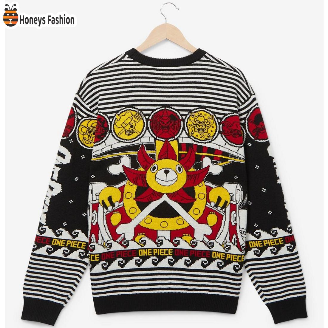 BEST One Piece Straw Hat Crew Jolly Roger Holiday Sweater