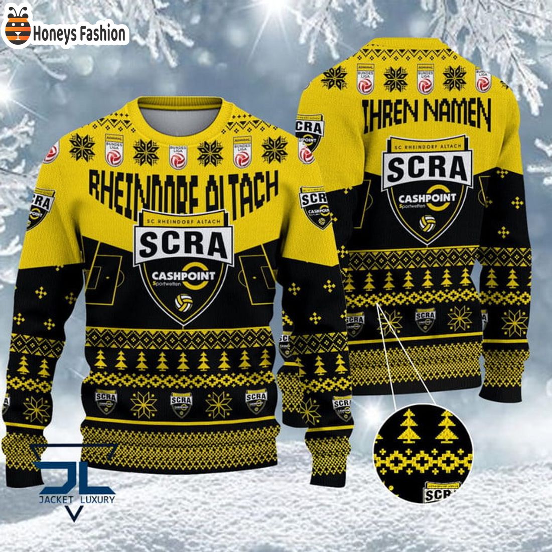 BEST SC Rheindorf Altach Custom Name Ugly Christmas Sweater