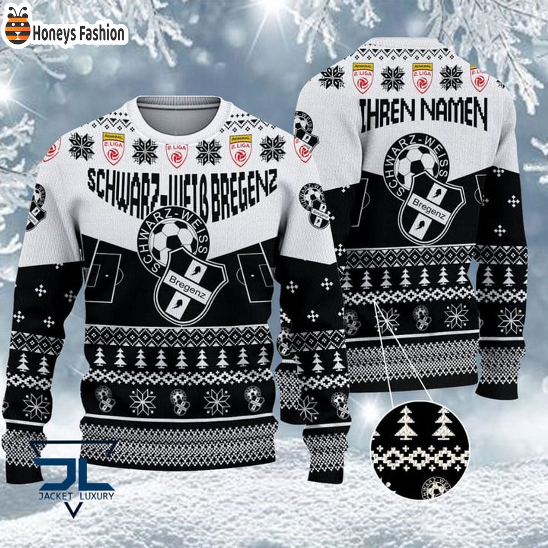 BEST Schwarz Weib Bregenz Custom Name Ugly Christmas Sweater