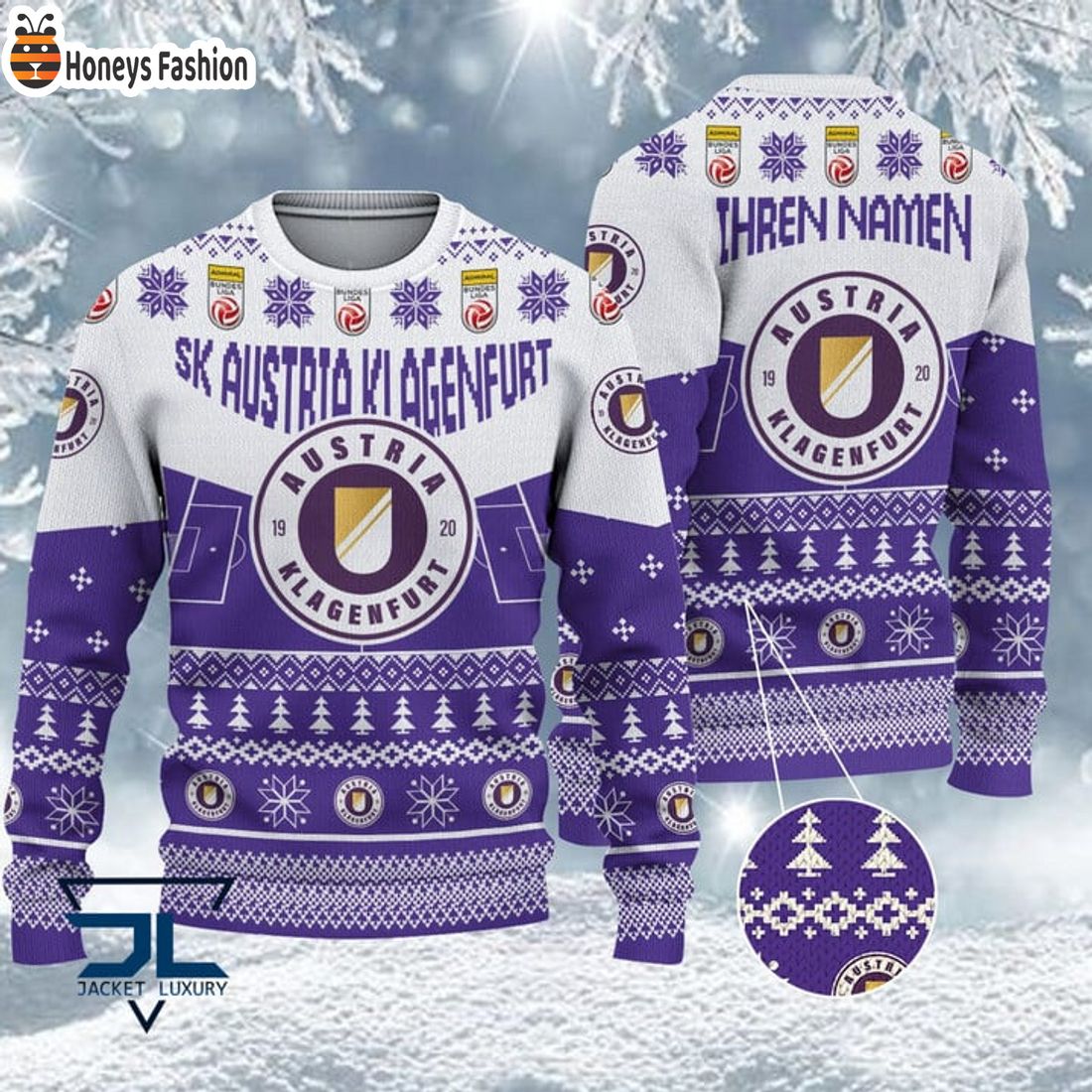 BEST SK Austria Klagenfurt Custom Name Ugly Christmas Sweater