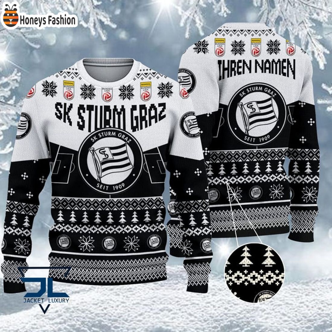 BEST SK Sturm Graz Custom Name Ugly Christmas Sweater