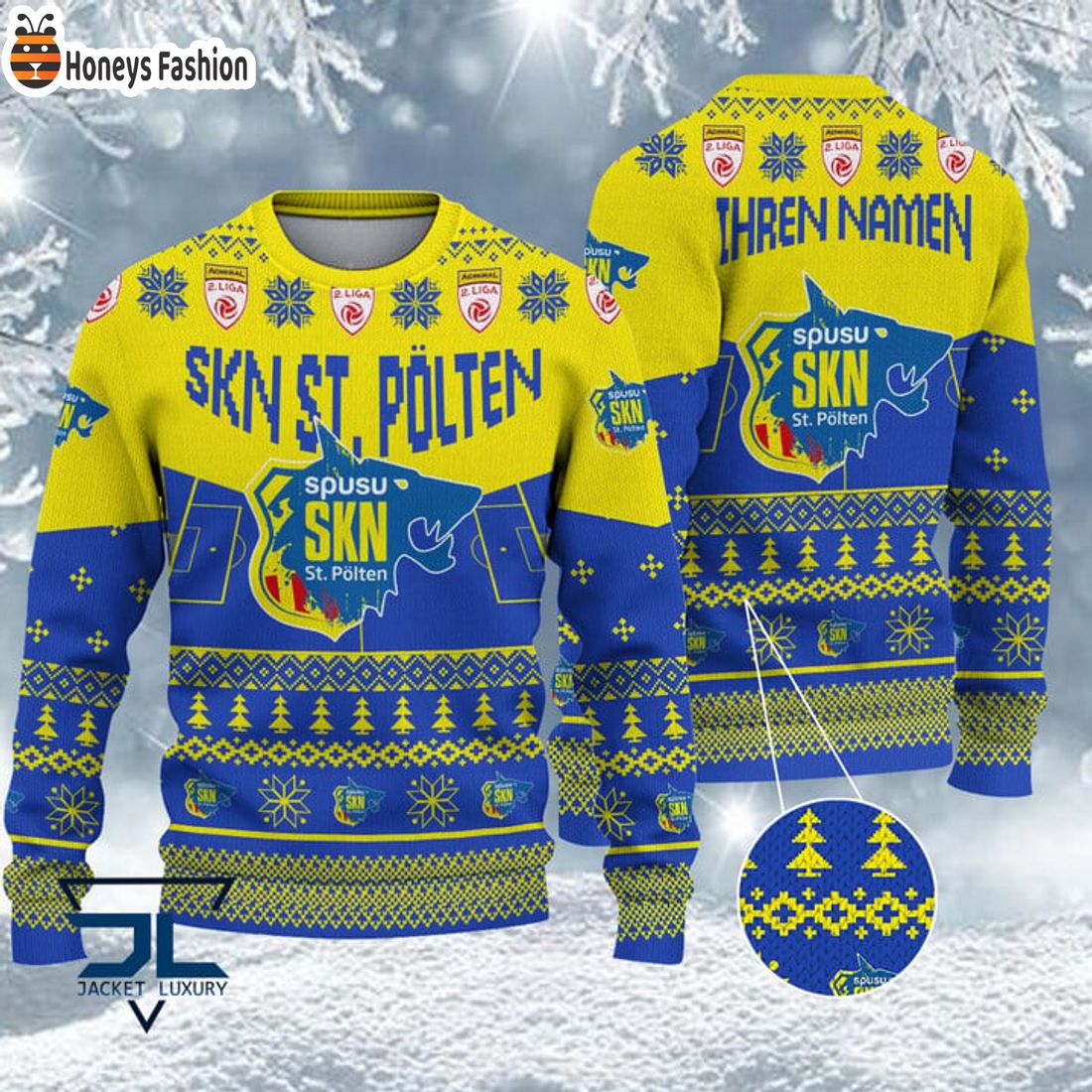 BEST SKN St. Polten Custom Name Ugly Christmas Sweater