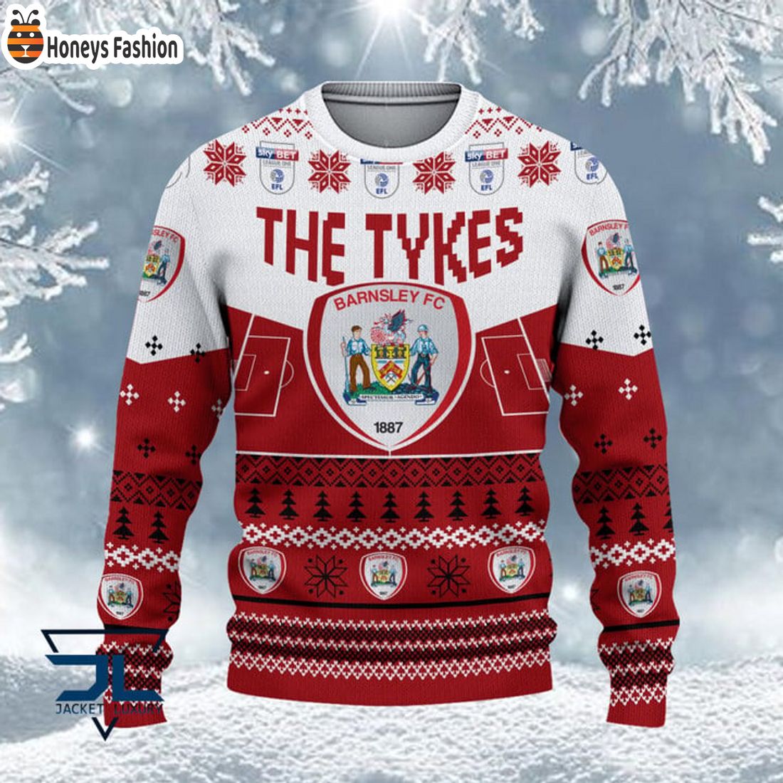 BEST TRENDING Barnsley FC EFL Championship 2023 Custom Name Ugly Christmas Sweater