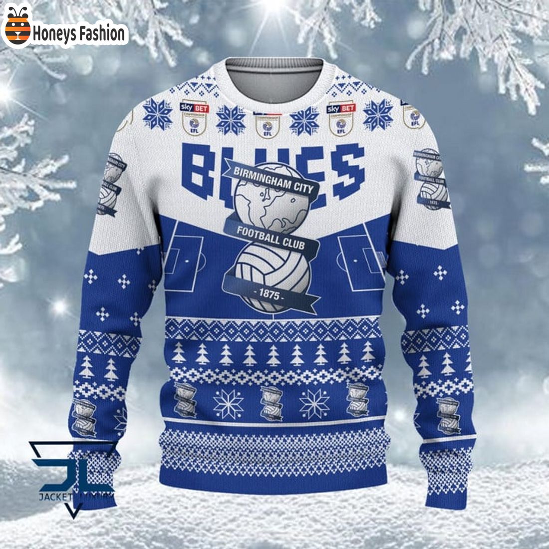 BEST TRENDING Birmingham City FC EFL Championship 2023 Custom Name Ugly Christmas Sweater