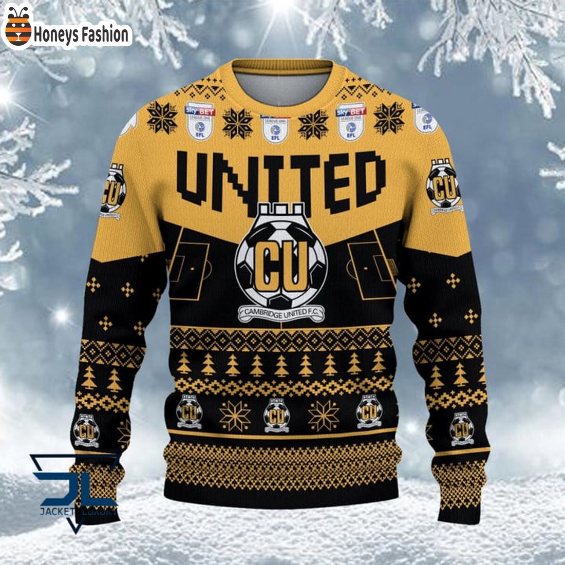 BEST TRENDING Cambridge United FC EFL Championship 2023 Custom Name Ugly Christmas Sweater