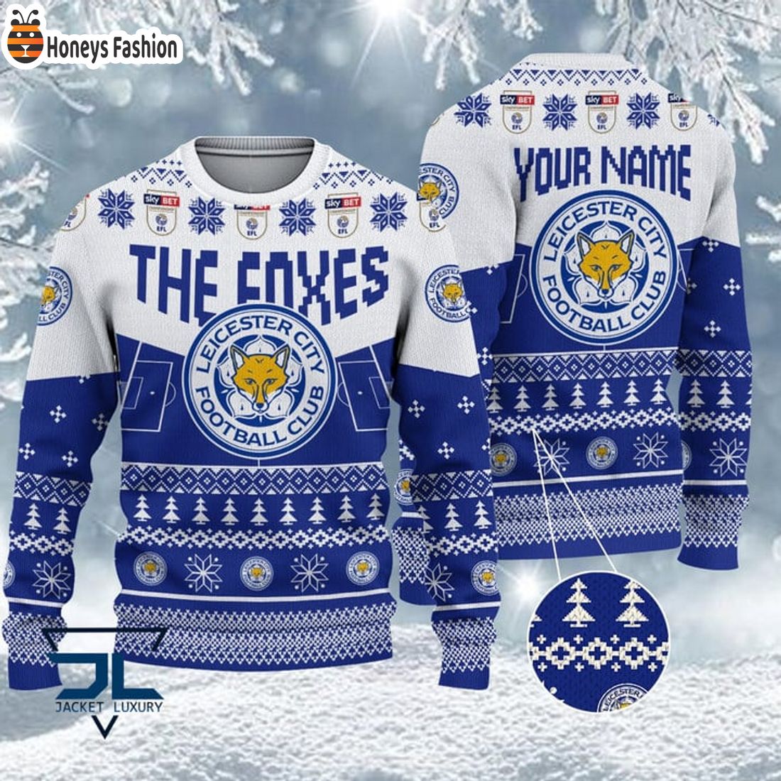BEST TRENDING Leicester City FC EFL Championship 2023 Custom Name Ugly Christmas Sweater