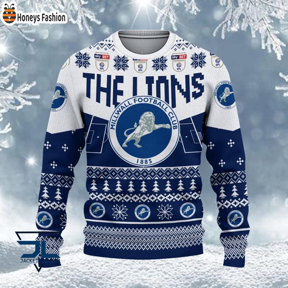 BEST TRENDING Millwall FC EFL Championship 2023 Custom Name Ugly Christmas Sweater
