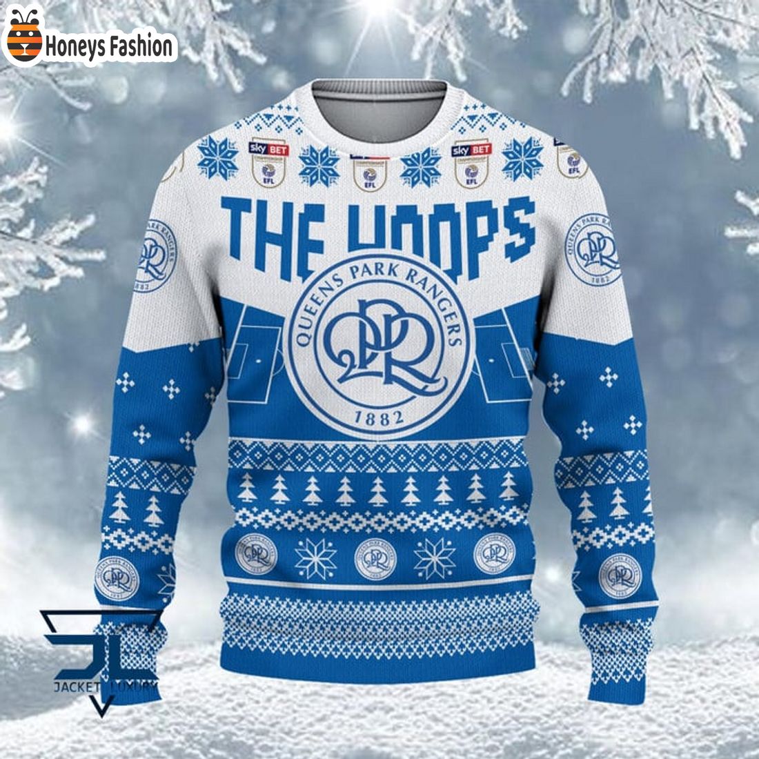 BEST TRENDING Queens Park Rangers EFL Championship 2023 Custom Name Ugly Christmas Sweater