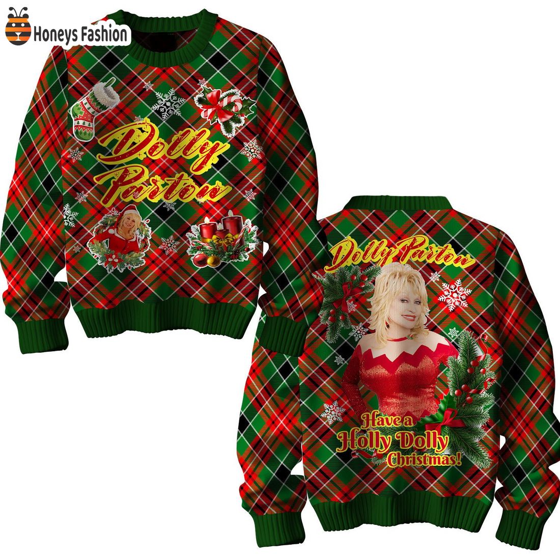 Dolly Parton Have A Holly Dolly Christmas Ugly Sweater