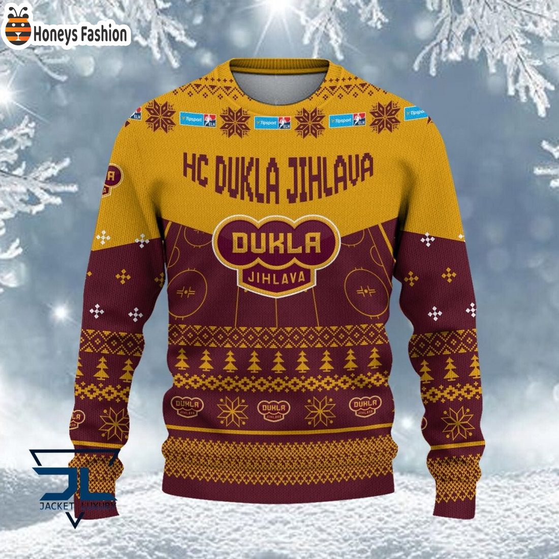 HC Dukla Jihlava ošklivý vánoční svetr