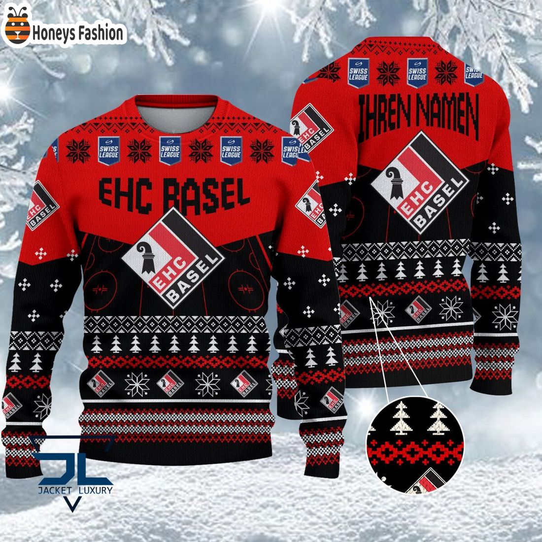 HOT EHC Basel National League 2023 Logo Ugly Christmas Sweater