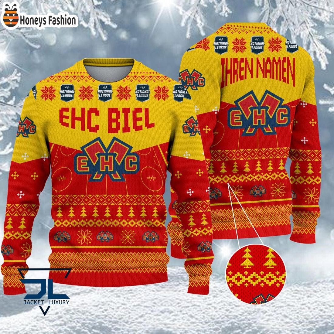 HOT EHC Biel National League 2023 Logo Ugly Christmas Sweater