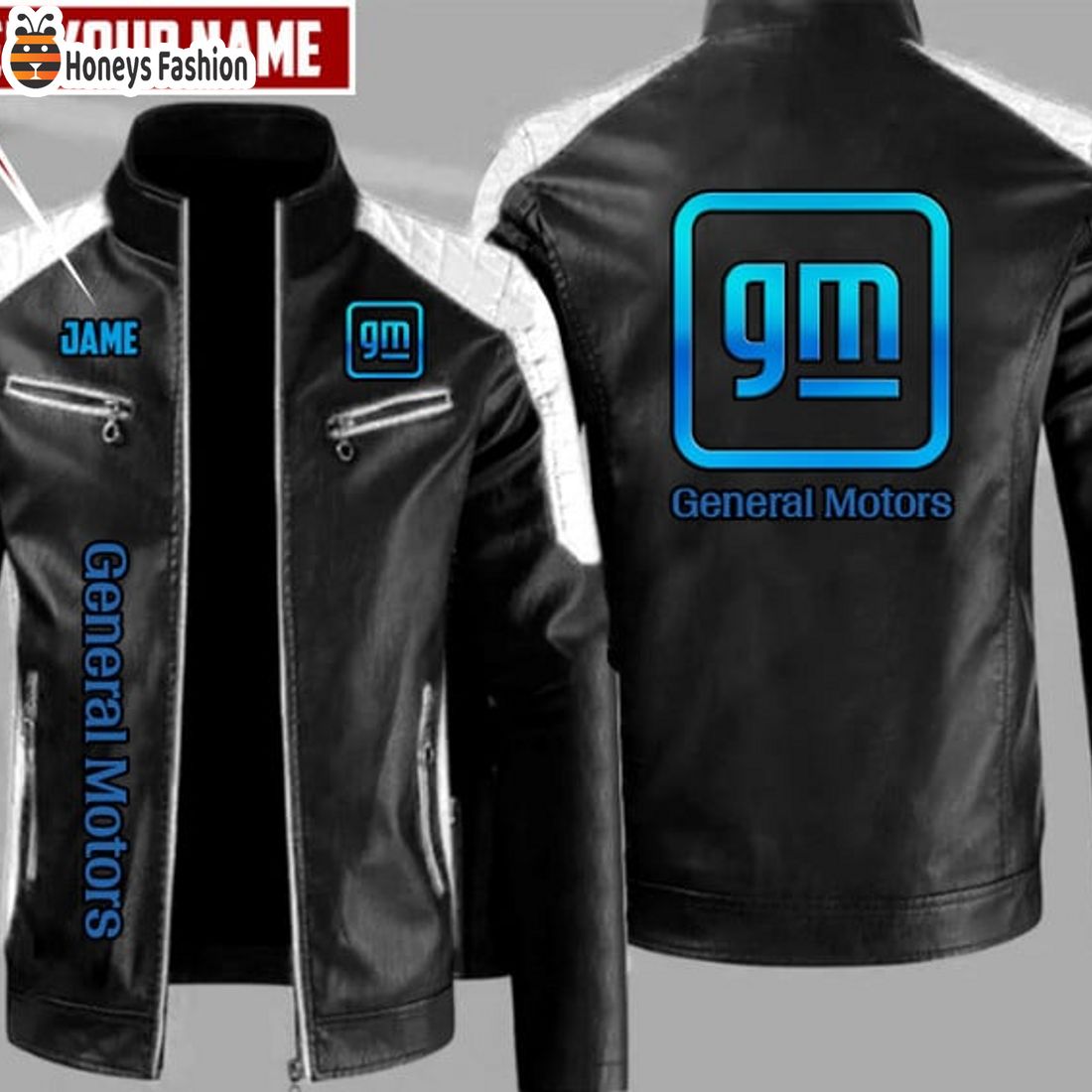 HOT General Motors Custom Name Leather Jacket Ver 1