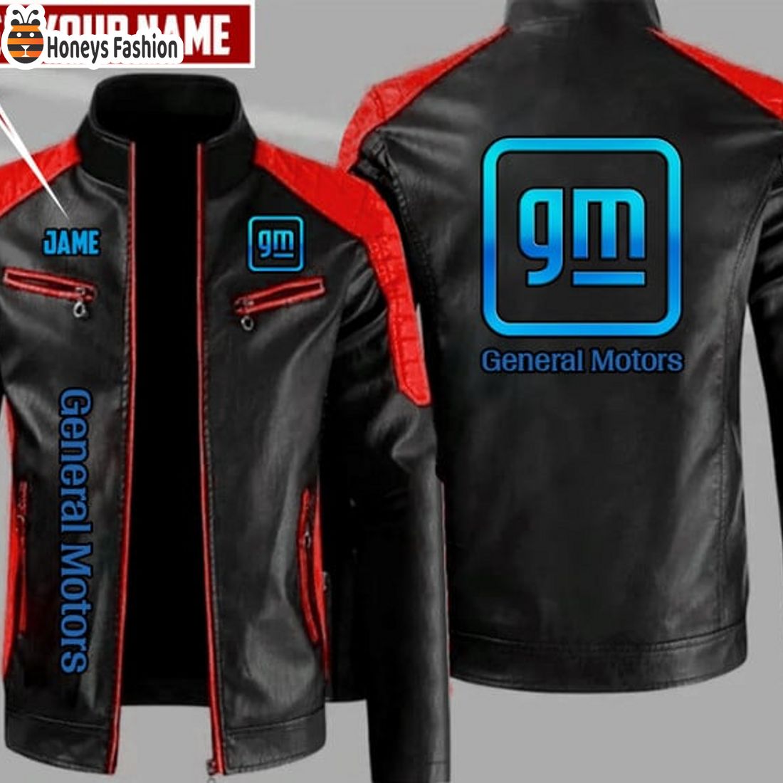HOT General Motors Custom Name Leather Jacket Ver 1