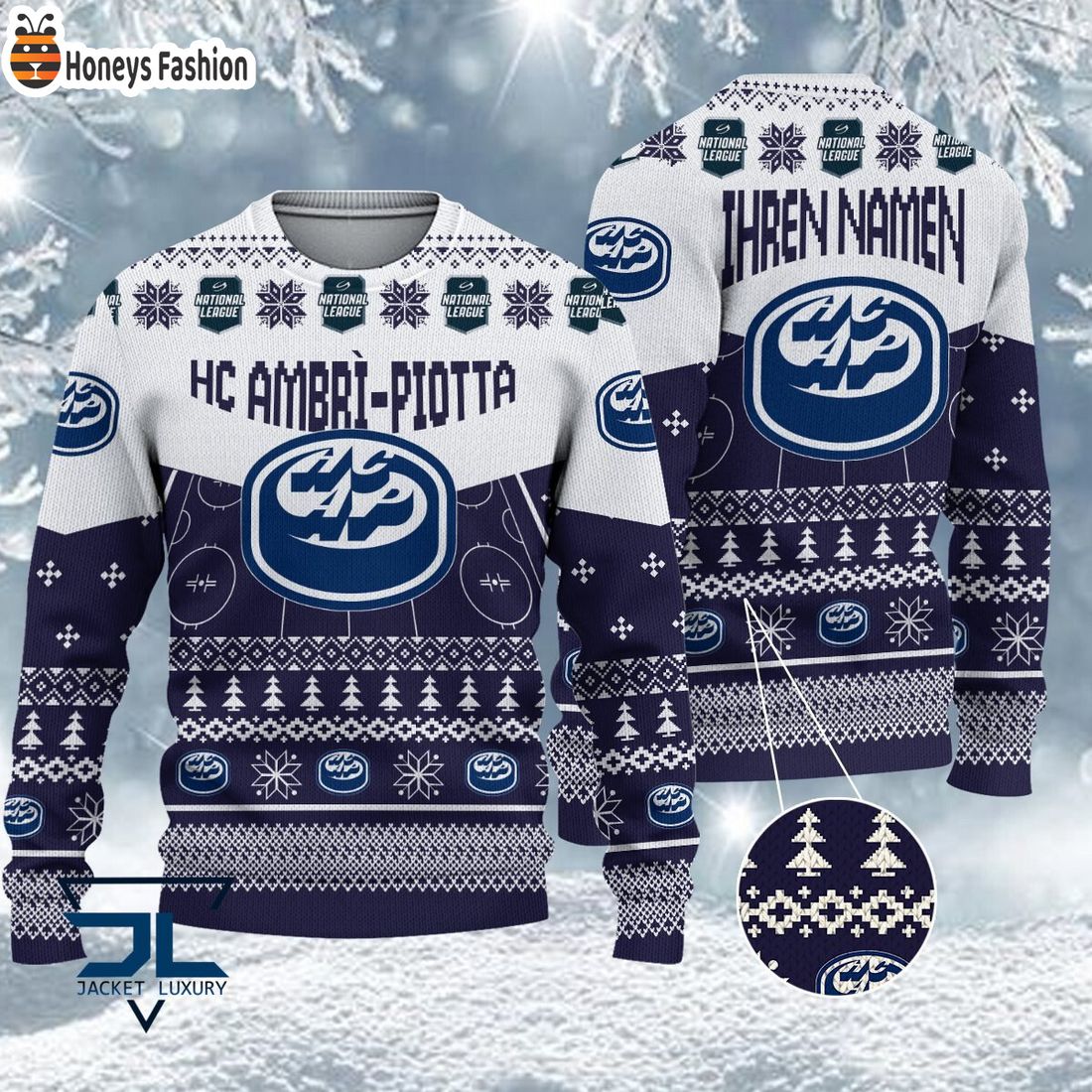 HOT HC Ambri Piotta National League 2023 Logo Ugly Christmas Sweater