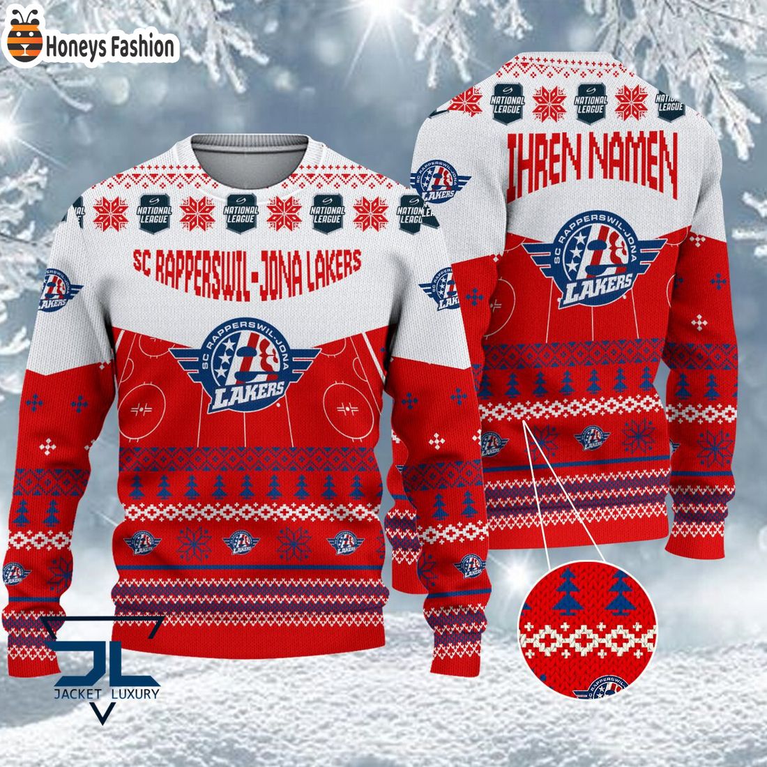 HOT SC Rapperswil Jona Lakers National League 2023 Logo Ugly Christmas Sweater