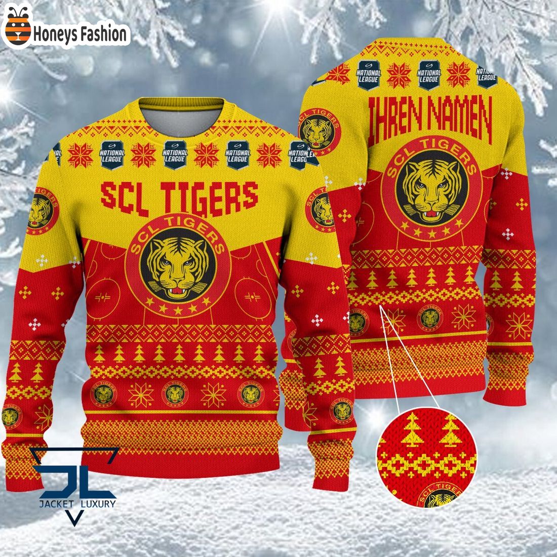 HOT SCL Tigers National League 2023 Logo Ugly Christmas Sweater