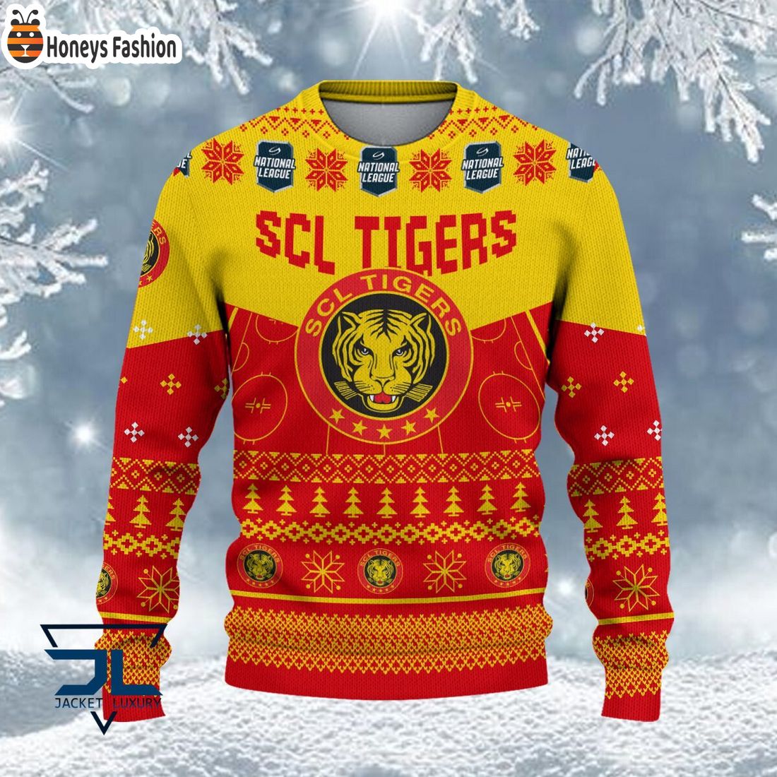 HOT SCL Tigers National League 2023 Logo Ugly Christmas Sweater