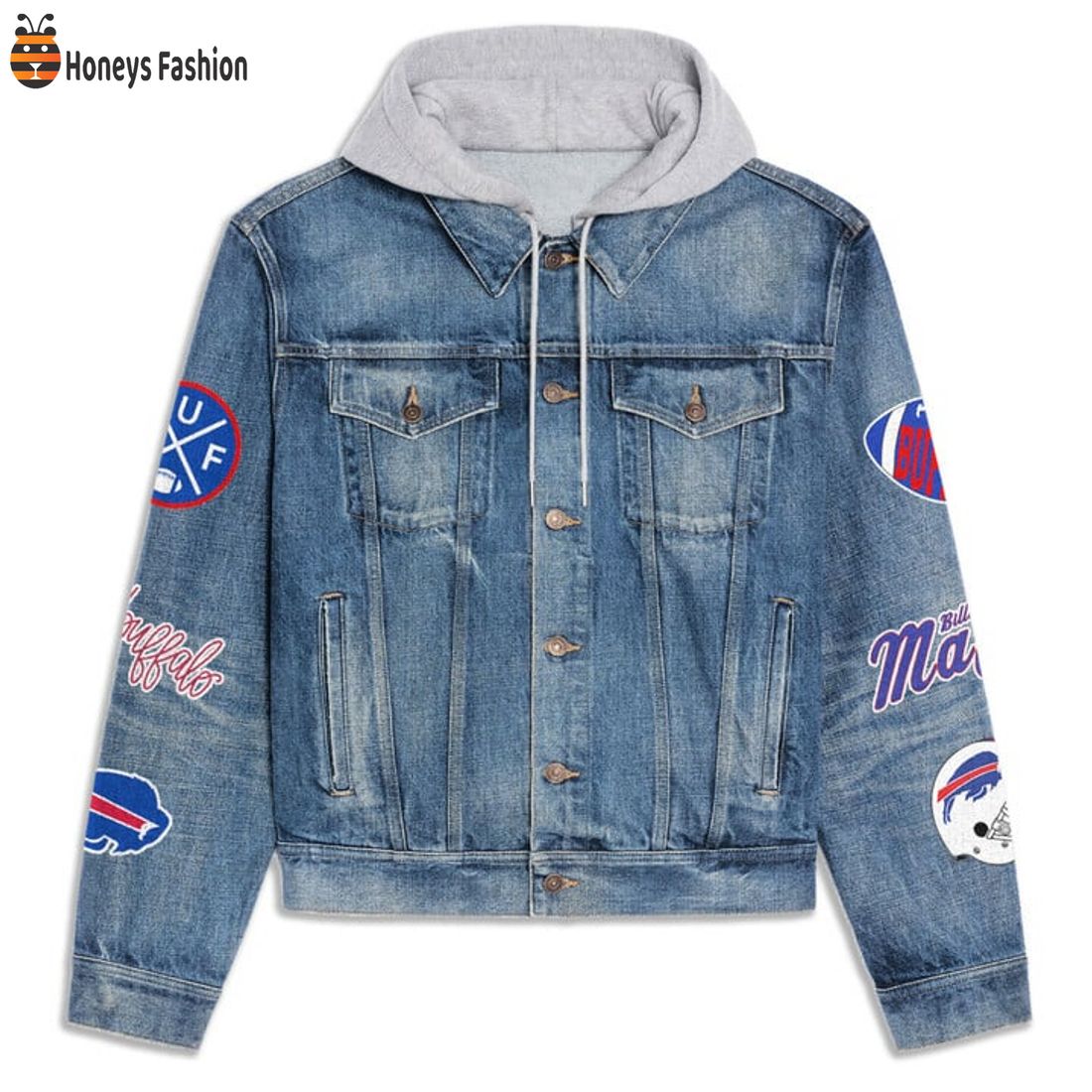 HOT TRENDING Buffalo Bills Unbilievable Hooded Denim Jacket