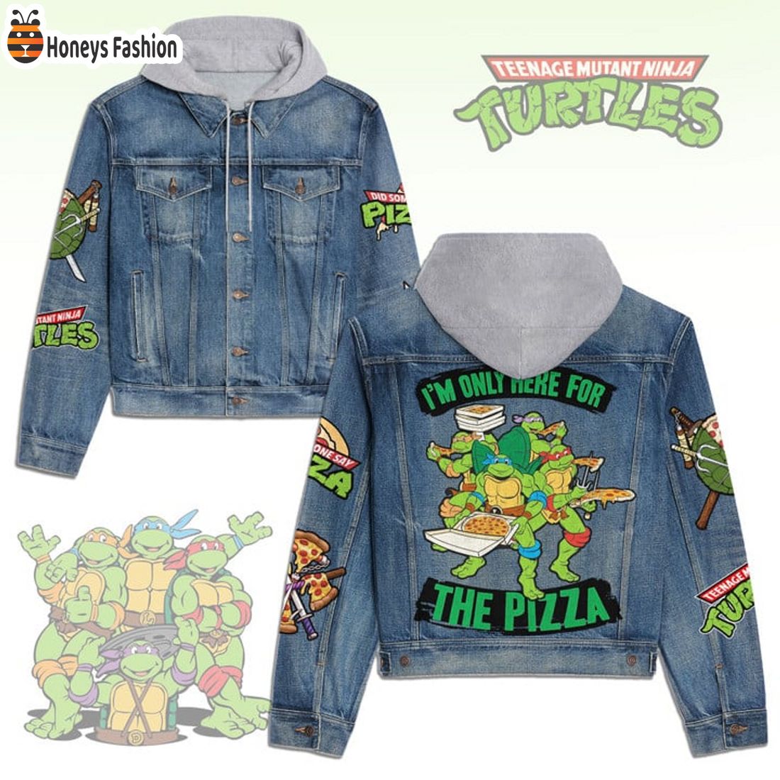 HOT TRENDING TMNT The Pizza Hooded Denim Jacket