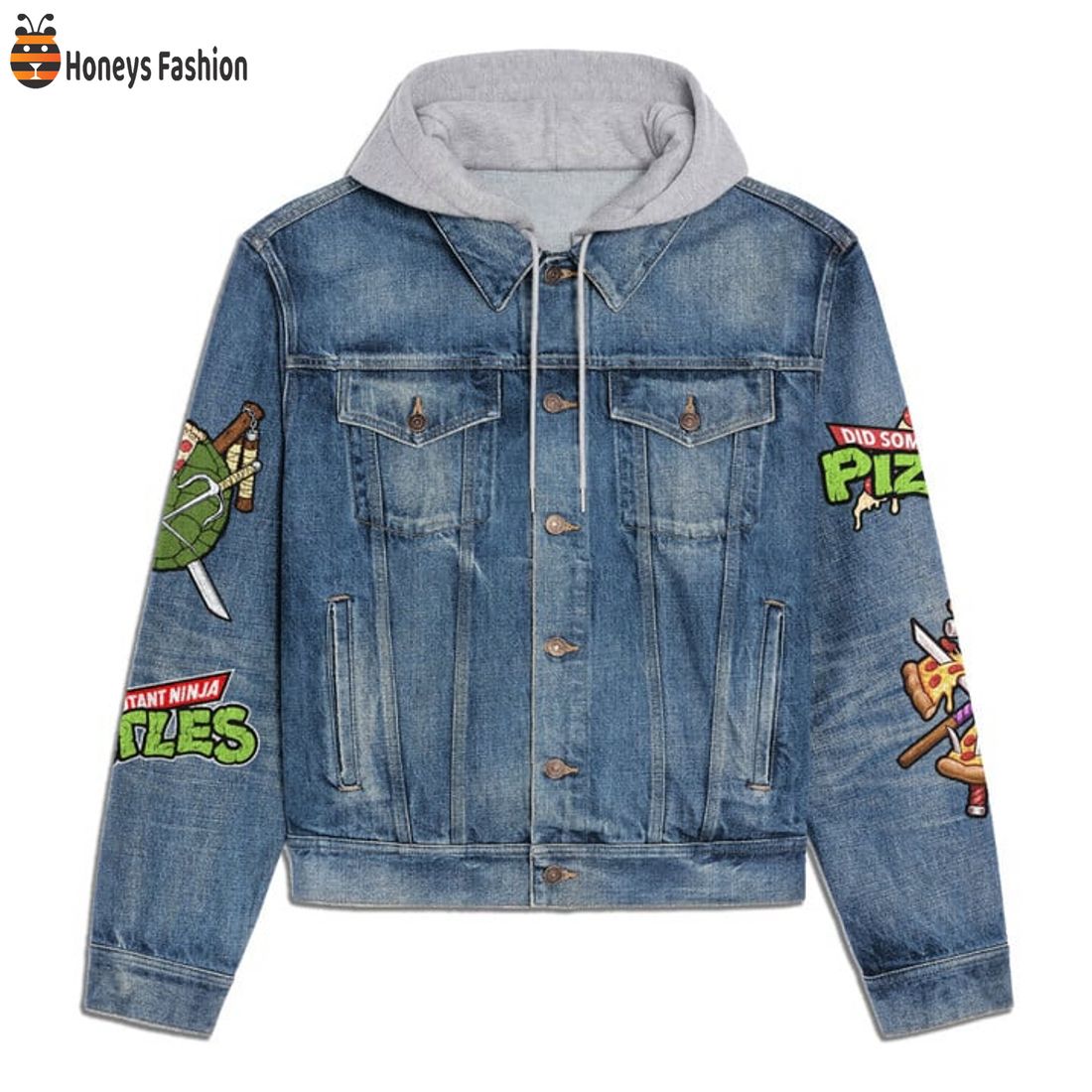 HOT TRENDING TMNT The Pizza Hooded Denim Jacket