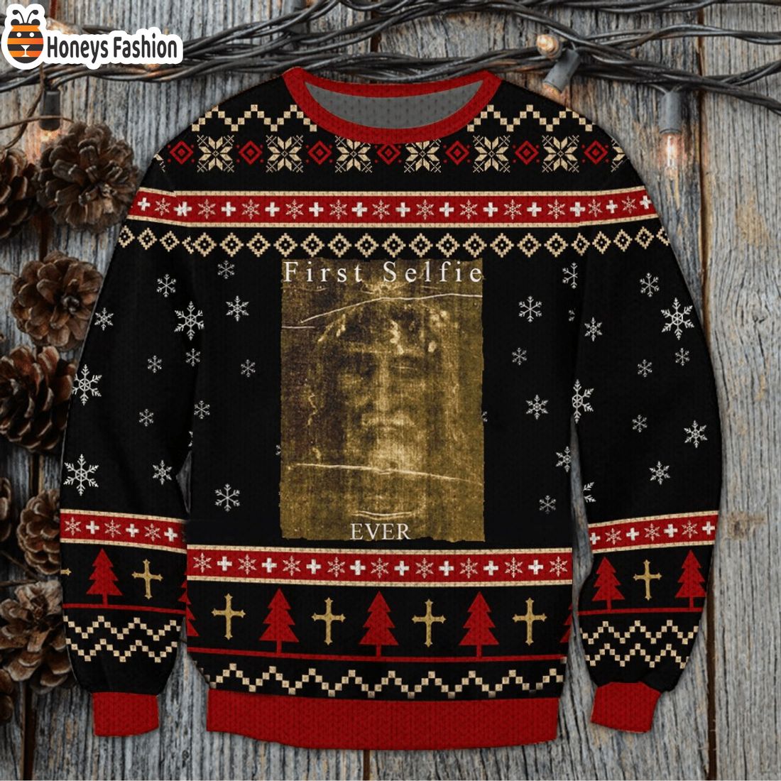 Jesus First Selfie Ever Ugly Christmas Sweater