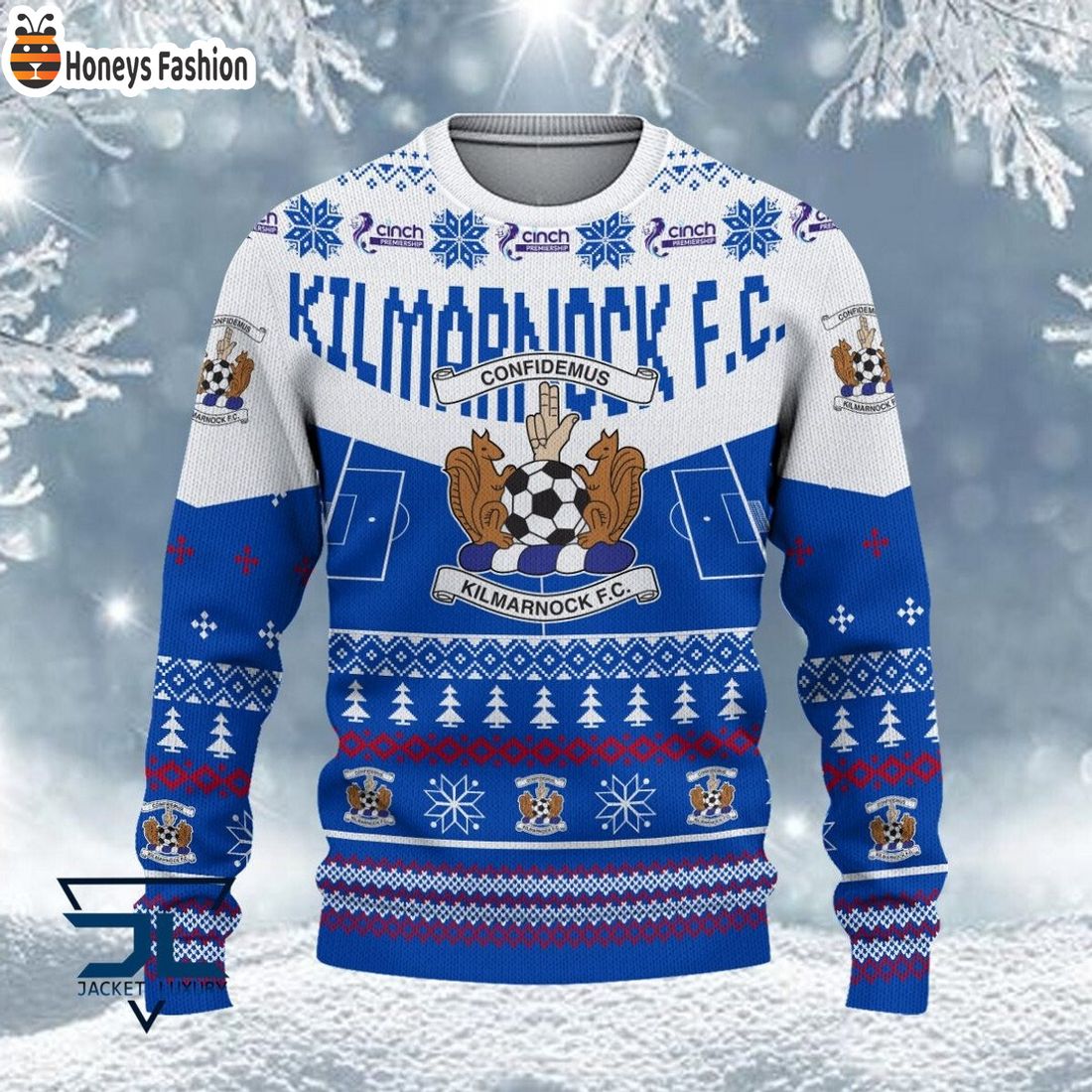 Kilmarnock FC 2023 Custom Name Ugly Christmas Sweater