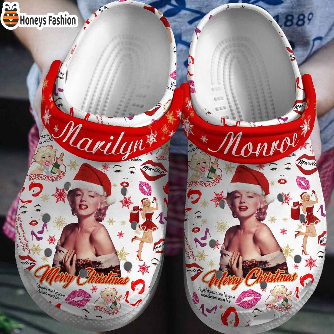 Marilyn Monroe Merry Christmas Crocs Clogs