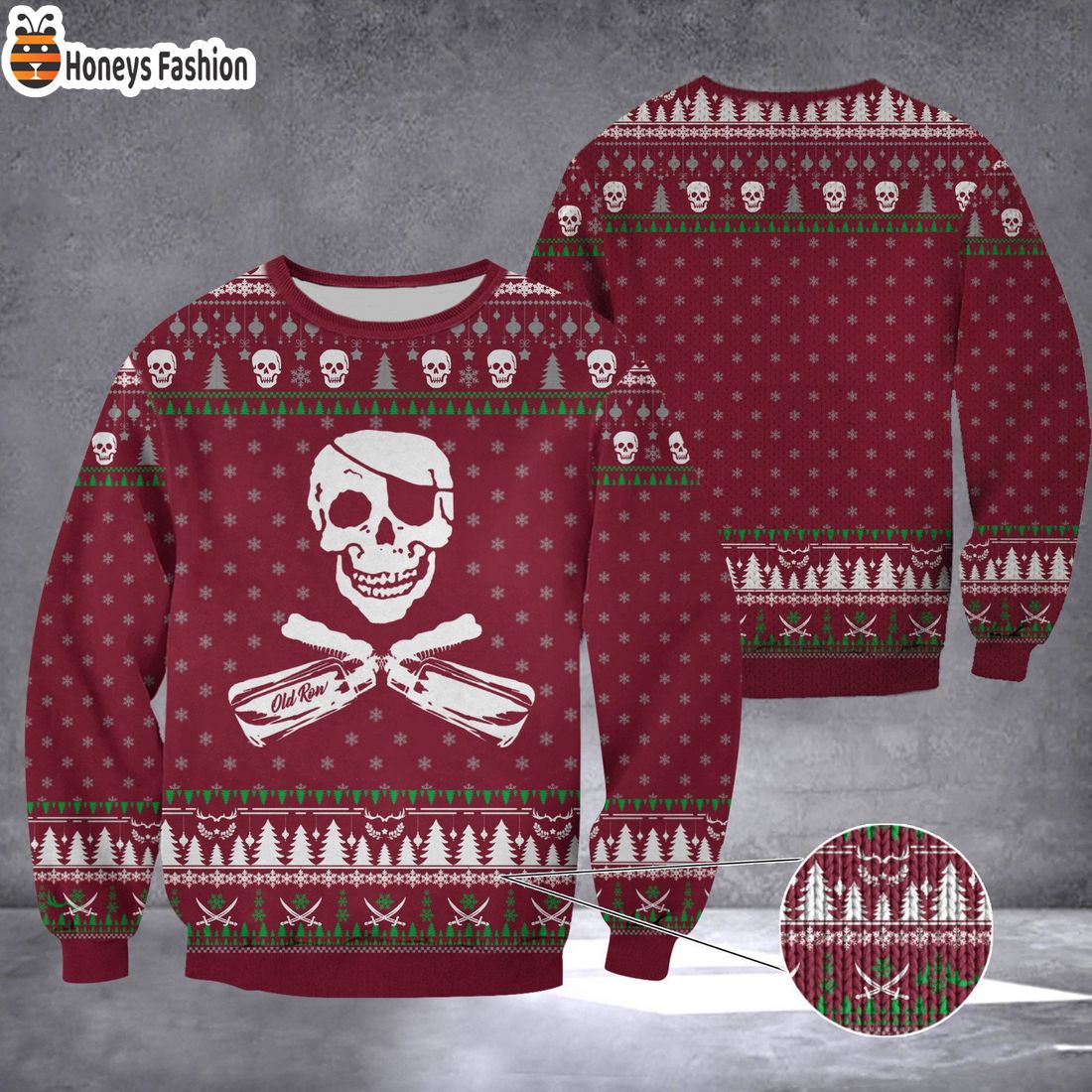 Mississippi State Old Row Maroon Pirate Ugly Christmas Sweater