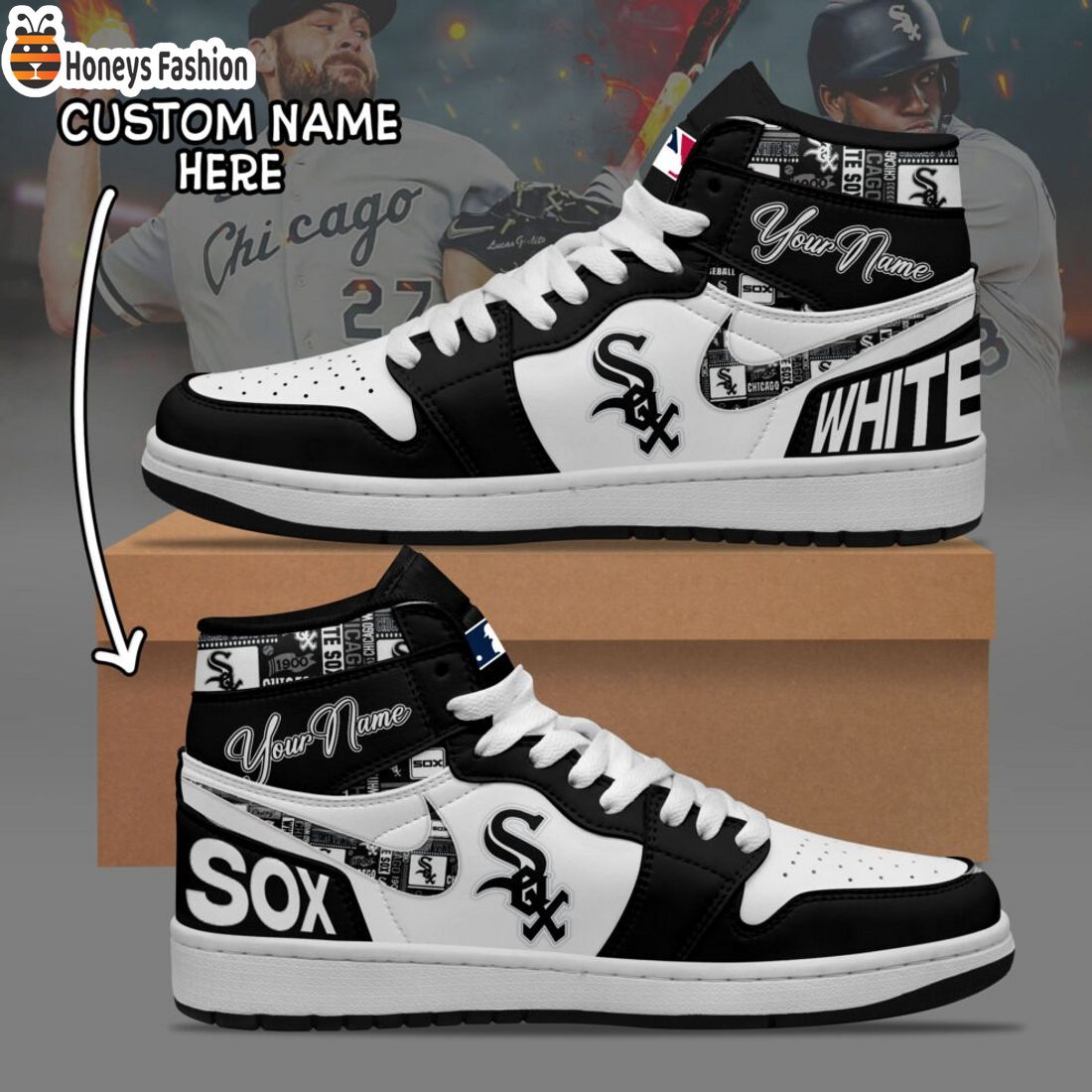 MLB Chicago White Sox Custom Name Air Jordan 1 Sneaker