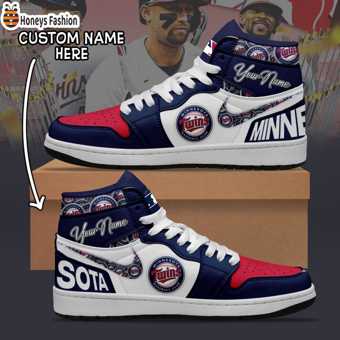 MLB Minnesota Twins Custom Name Air Jordan 1 Sneaker