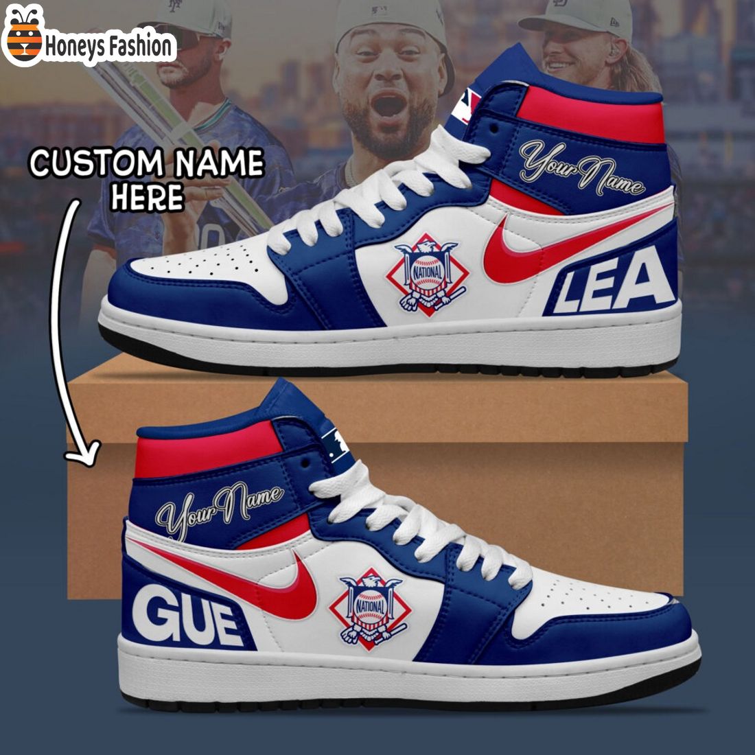 MLB National League Custom Name Air Jordan 1 Sneaker
