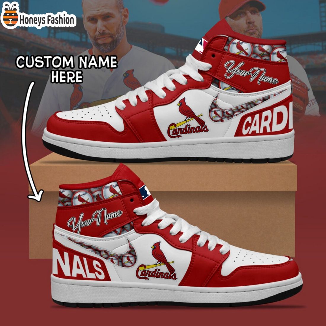 MLB St Louis Cardinals Custom Name Air Jordan 1 Sneaker