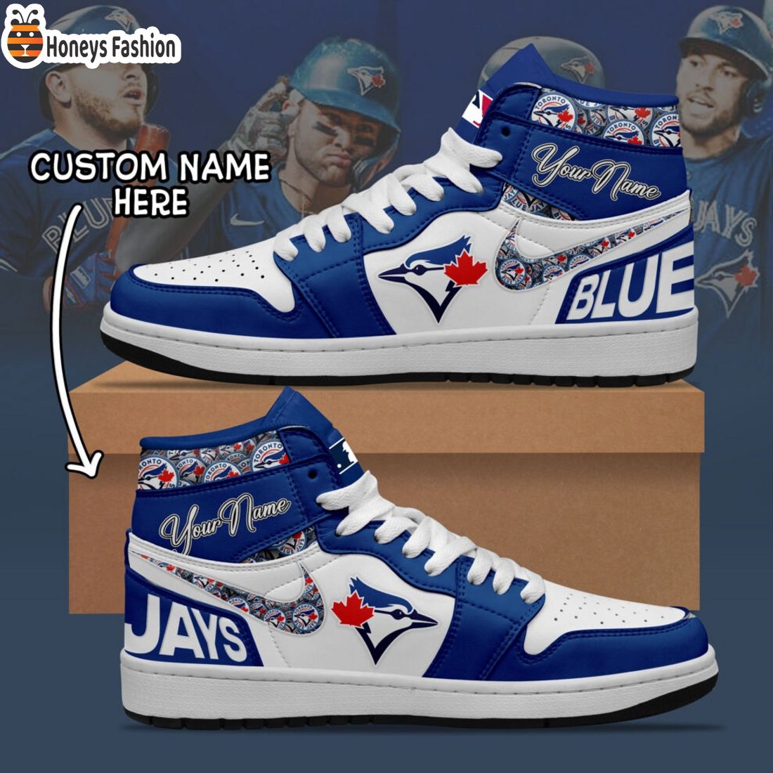 MLB Toronto Blue Jays Custom Name Air Jordan 1 Sneaker