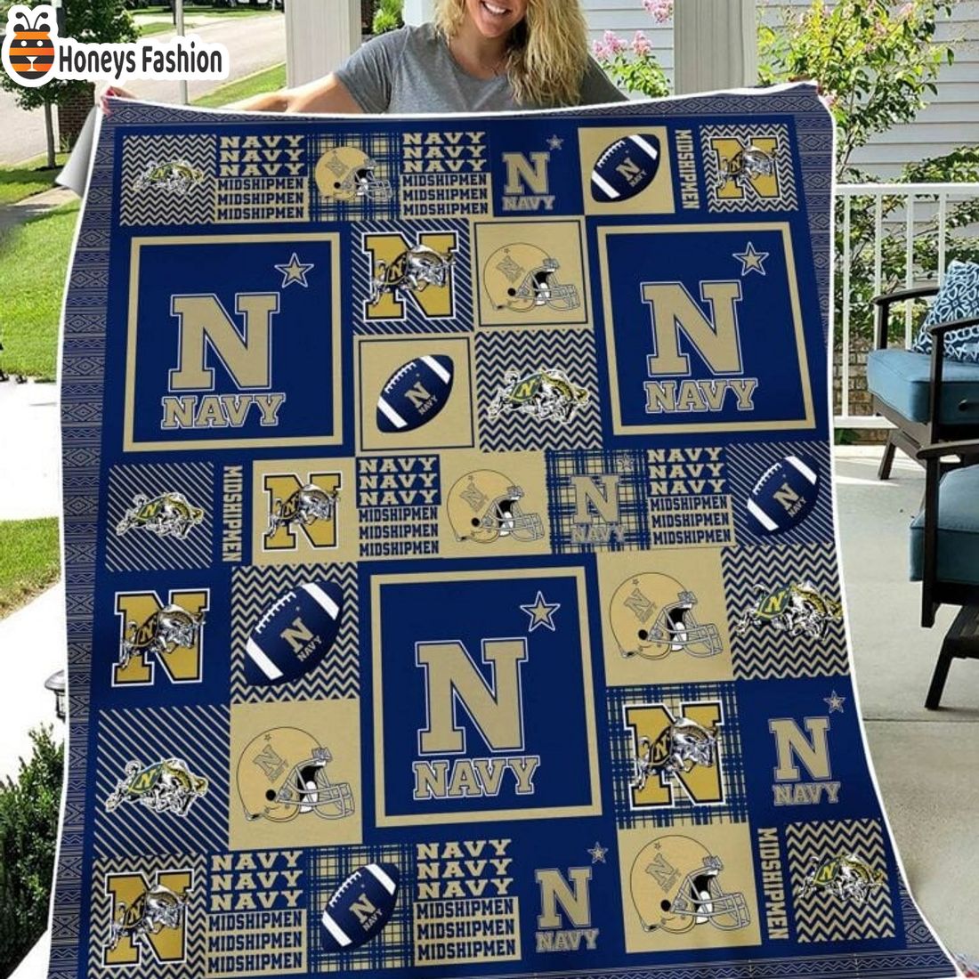 Navy Midshipmen NCAA Quilt Blanket