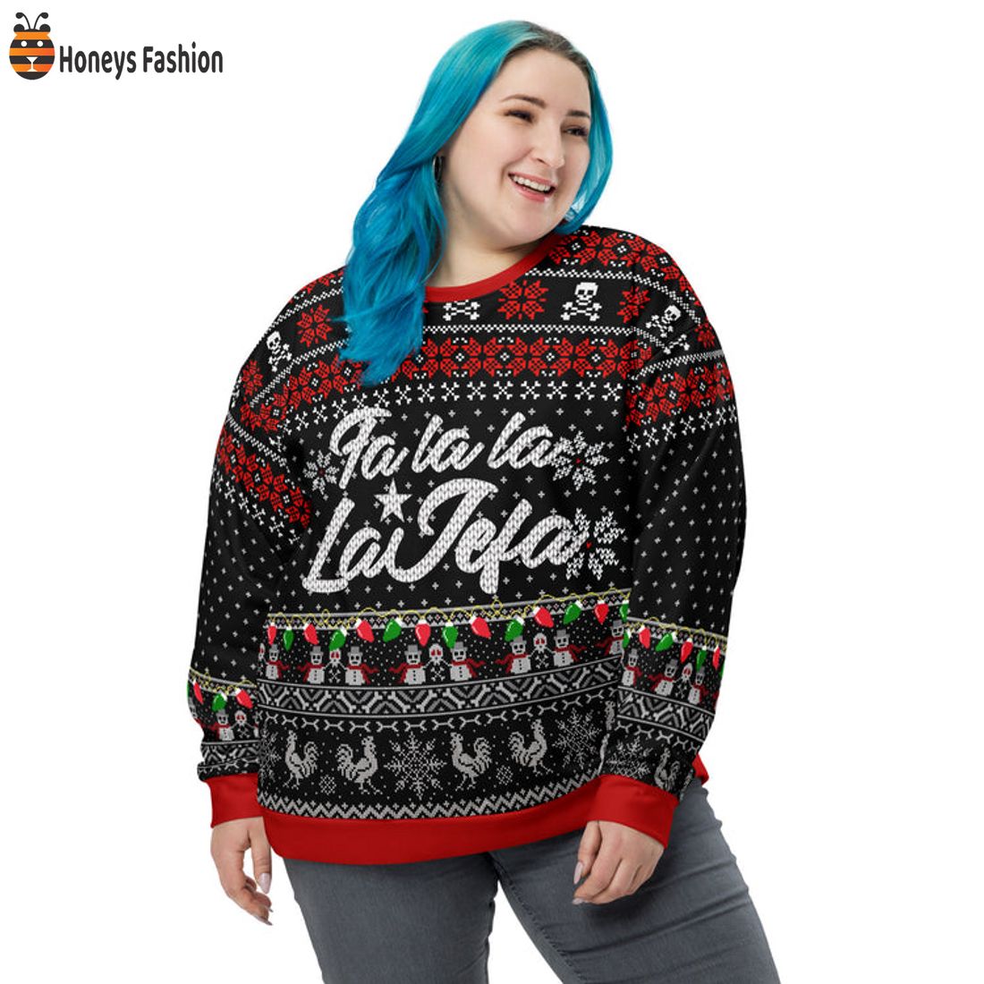 NEW Fa La La La Jefa Snowman Ugly Christmas Sweater
