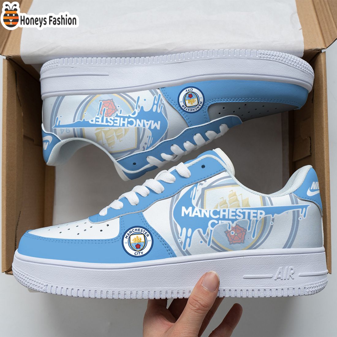 NEW PRODUCT Manchester City Custom Nike Air Force Sneakers