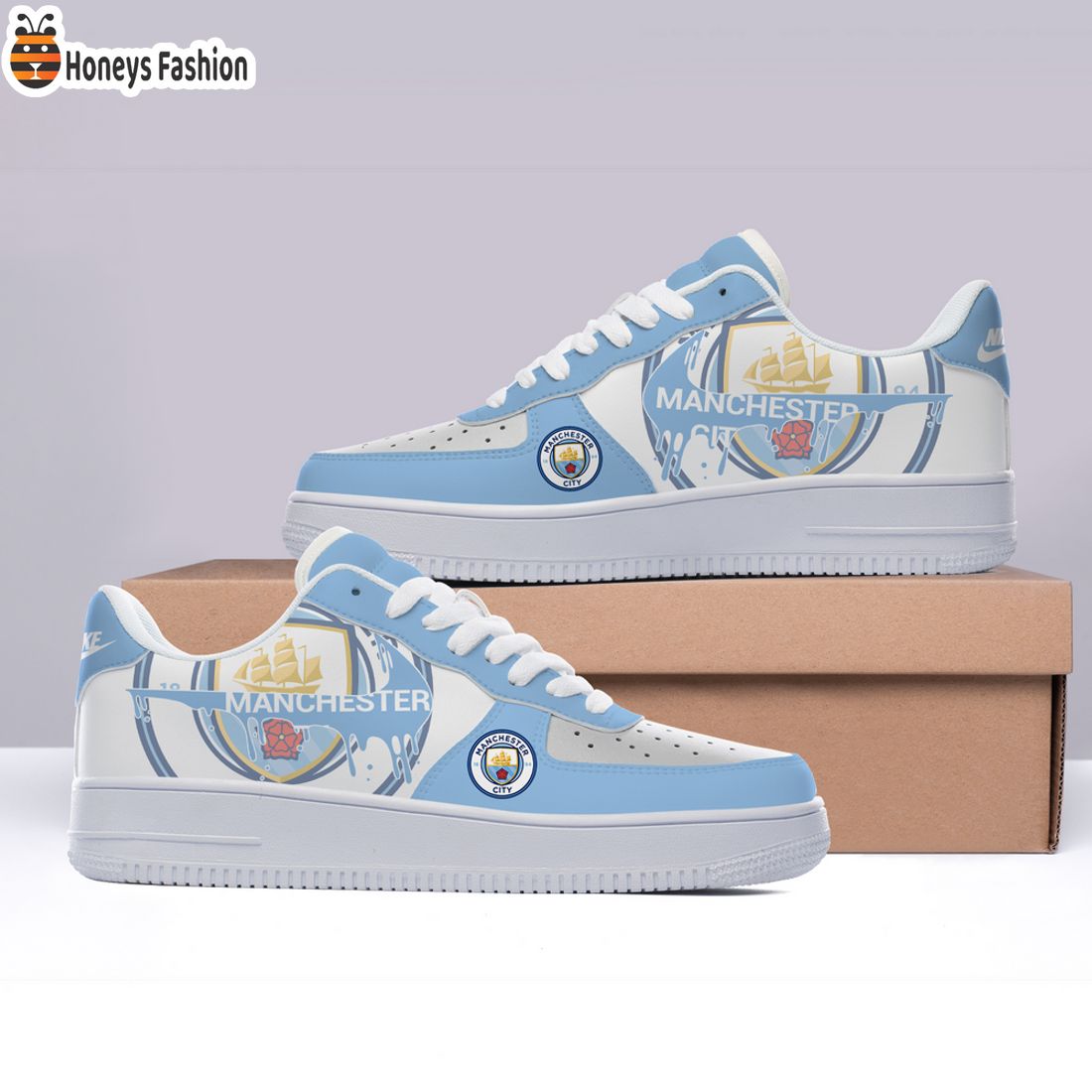 NEW PRODUCT Manchester City Custom Nike Air Force Sneakers