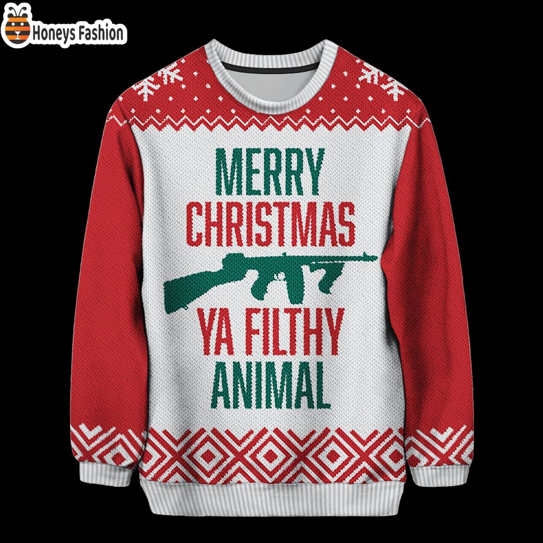 NEW Ya Filthy Thompson Guns ugly christmas sweater