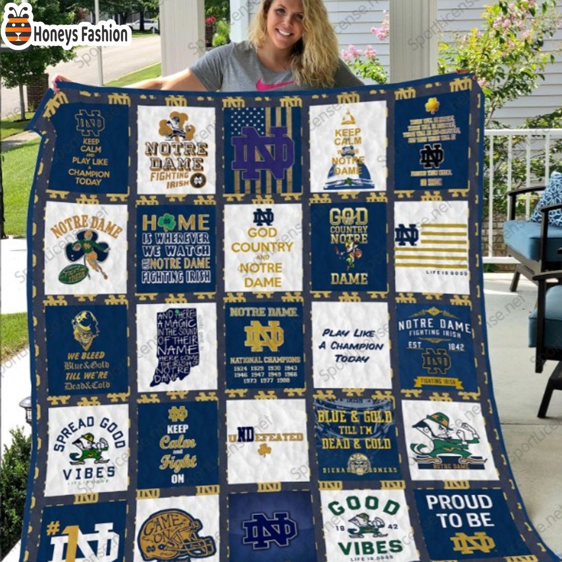 Notre Dame Fighting Irish NCAA Quilt Blanket