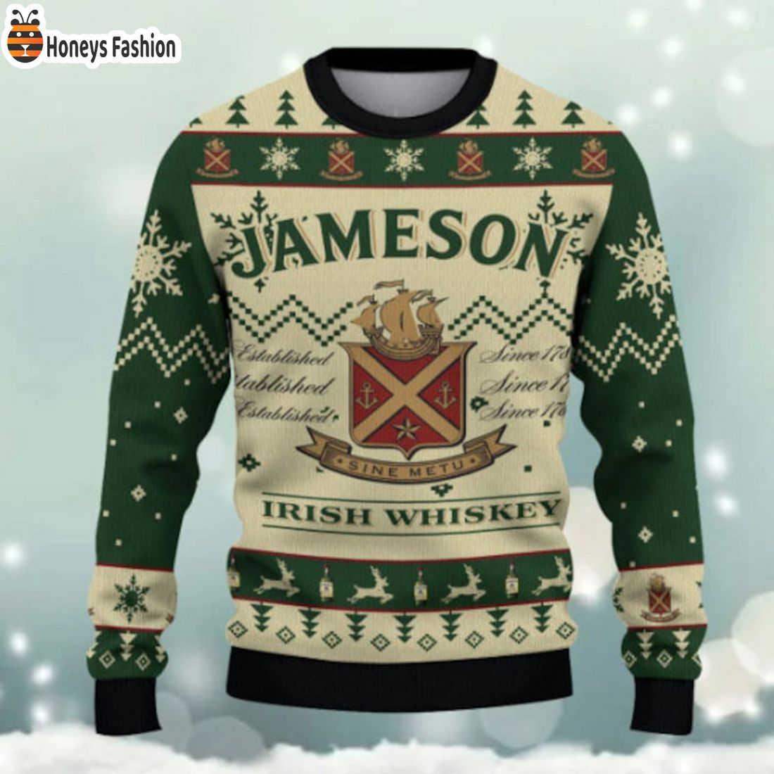 PRODUCT Jameson Irish Whiskey Reindeer Christmas Ugly Sweater