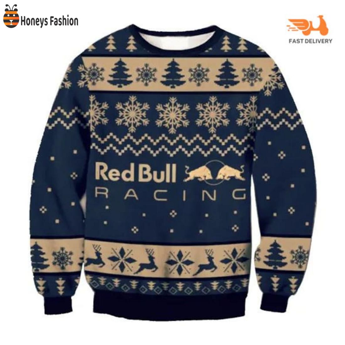 PRODUCT Red Bull Racing Reindeer Snowflakes Christmas Ugly Sweater