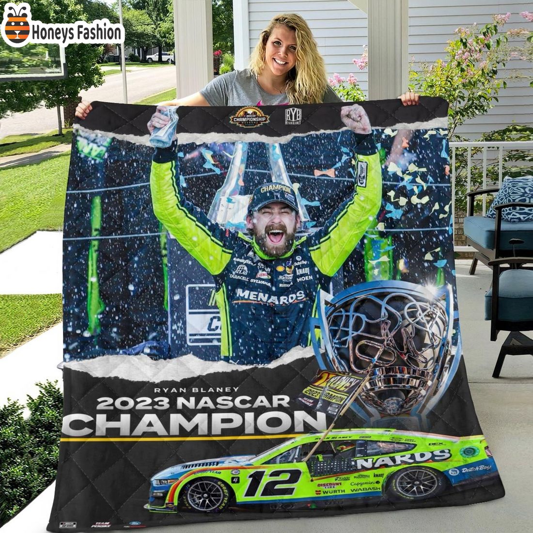 Ryan Blaney Team Penske 2023 Nascar Champion Blanket