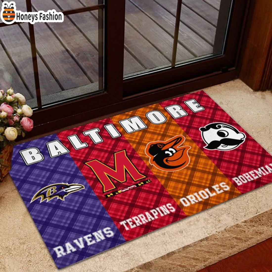 SELLER Baltimore Ravens Terrapins Orioles Bohemian Sports Team Doormat